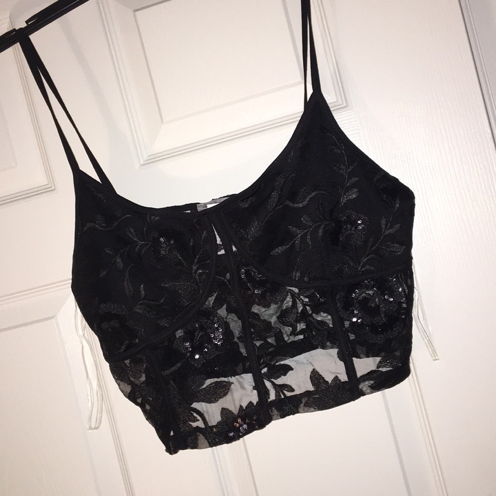 NWT Black bralette/crop top